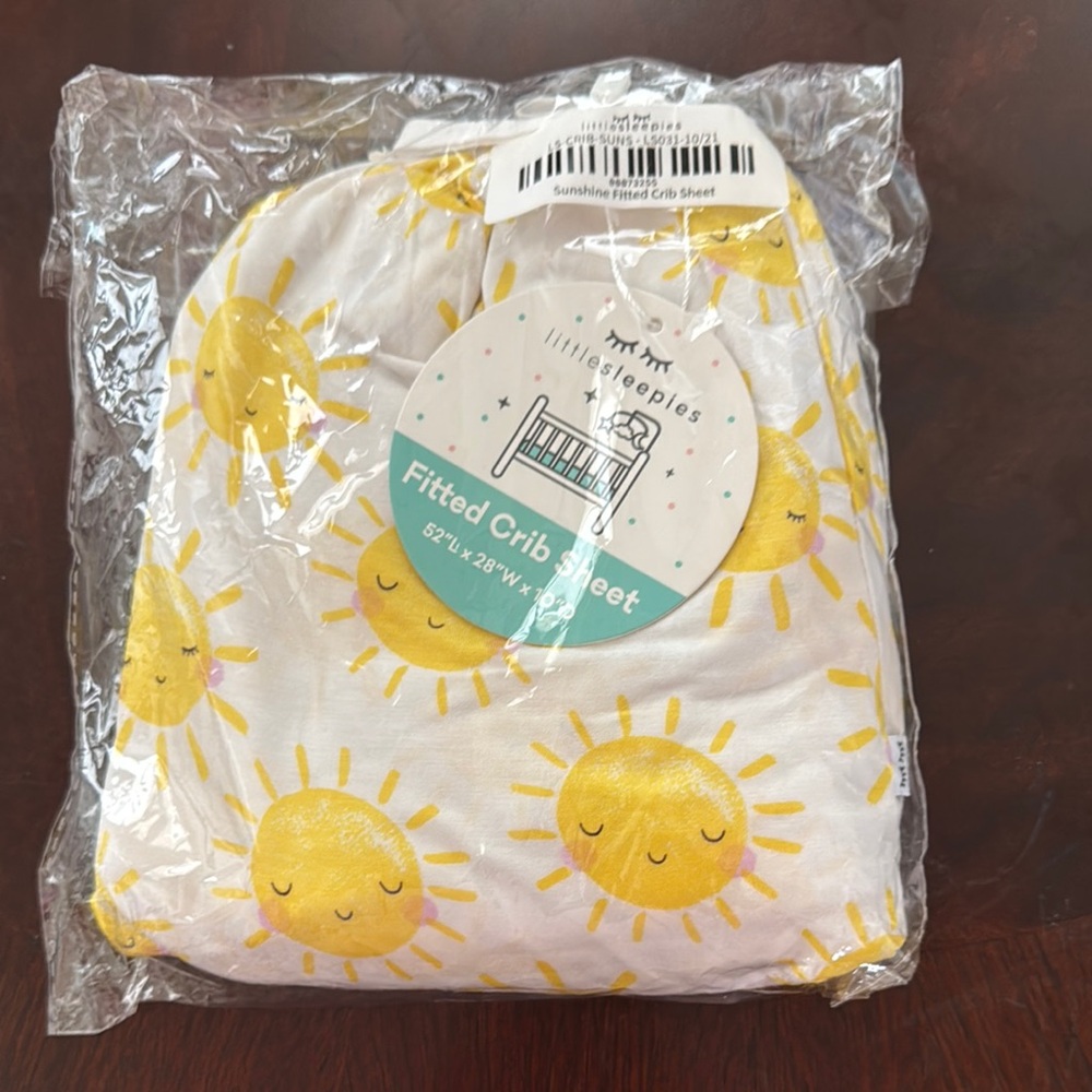 Little Sleepies Sunshine Standard Crib Sheet NIB